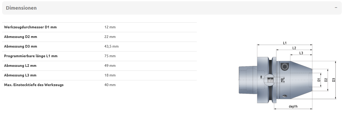 Hydrodehnspannfutter HSK63F ETP